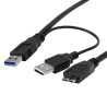 کابل هارد اکسترنال Y USB 3.0 فرانت 1 متری