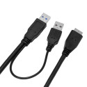 کابل هارد اکسترنال Y USB 3.0 با پورت شارژ 1 متری
