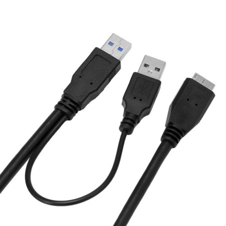 کابل هارد اکسترنال Y USB 3.0 با پورت شارژ 1 متری