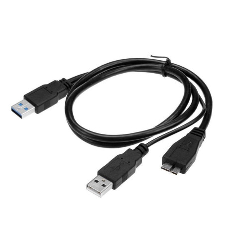 کابل هارد اکسترنال Y USB 3.0 با پورت شارژ 1 متری
