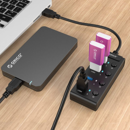 هاب لپ تاپ USB 3.0 کلید دار کوچک اوریکو W9PH4-U3-V1 ORICO