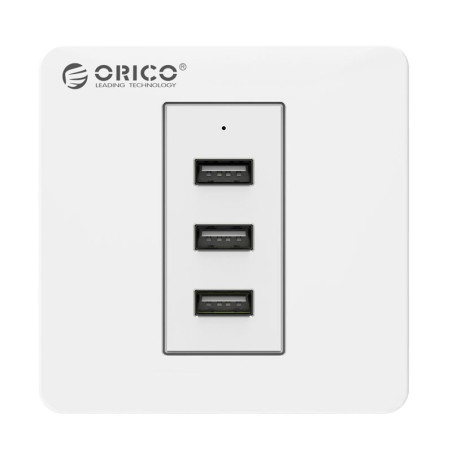 پریز USB توکار دیواری 3 پورت یو اس بی اوریکو ORICO ECA-3U