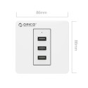 پریز USB توکار دیواری 3 پورت یو اس بی اوریکو ORICO ECA-3U