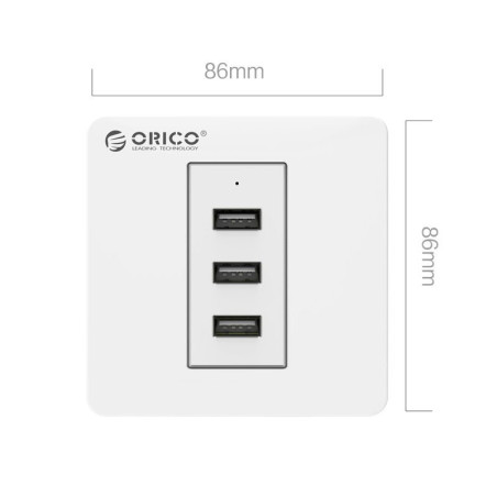 پریز USB توکار دیواری 3 پورت یو اس بی اوریکو ORICO ECA-3U